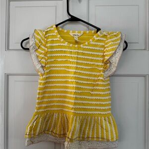 Matilda Jane Yellow and White Striped Kids Top